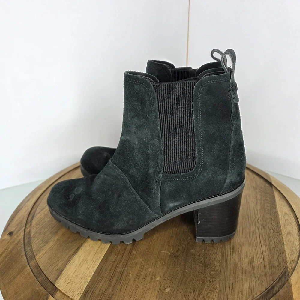 Ugg Hazel Waterproof Chelsea Block Heel Bootie Black Suede Size 8.5‎ Chunky Y2K